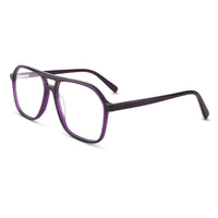 Purple eyeglasses on a white background