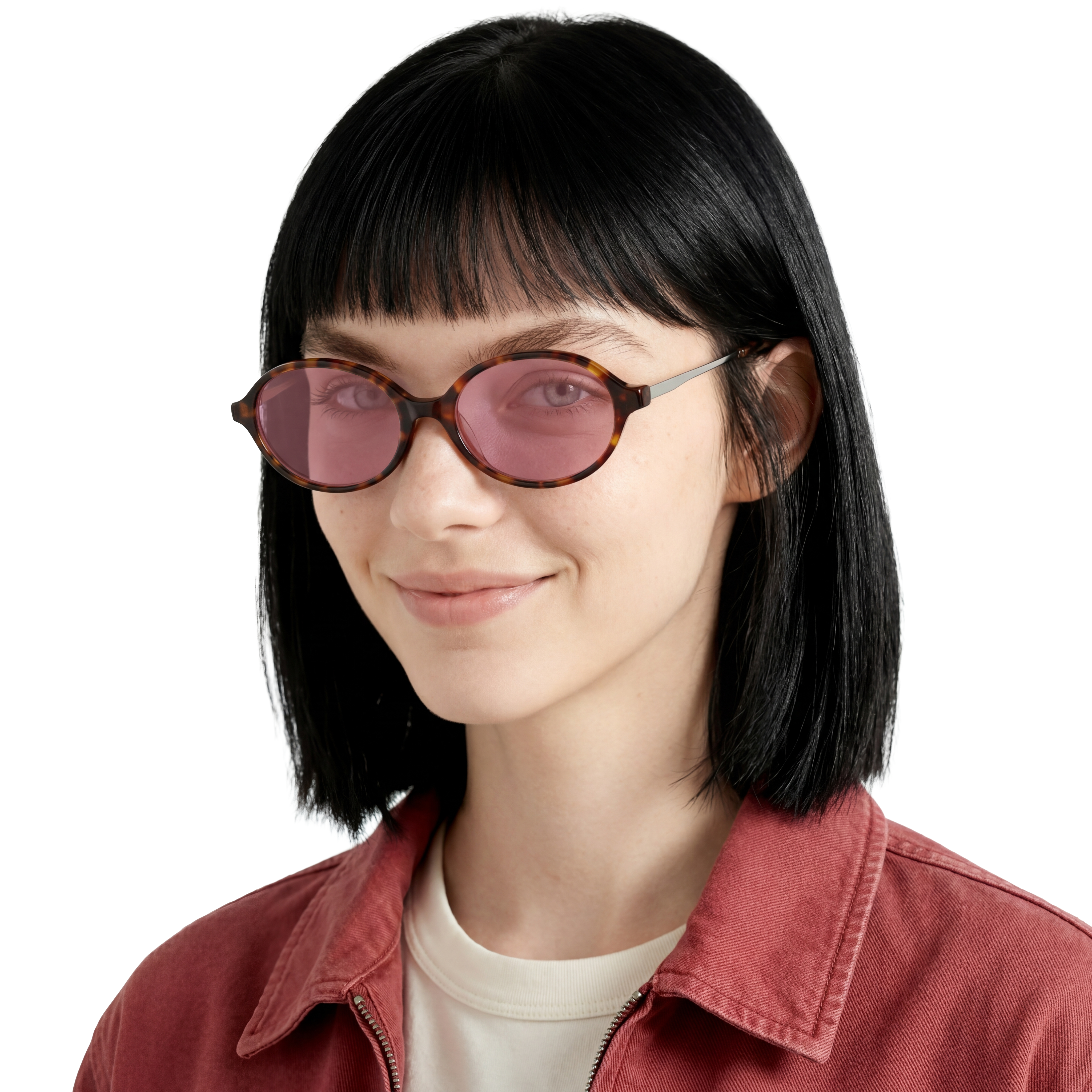 Person wearing sunglasses with a plain background