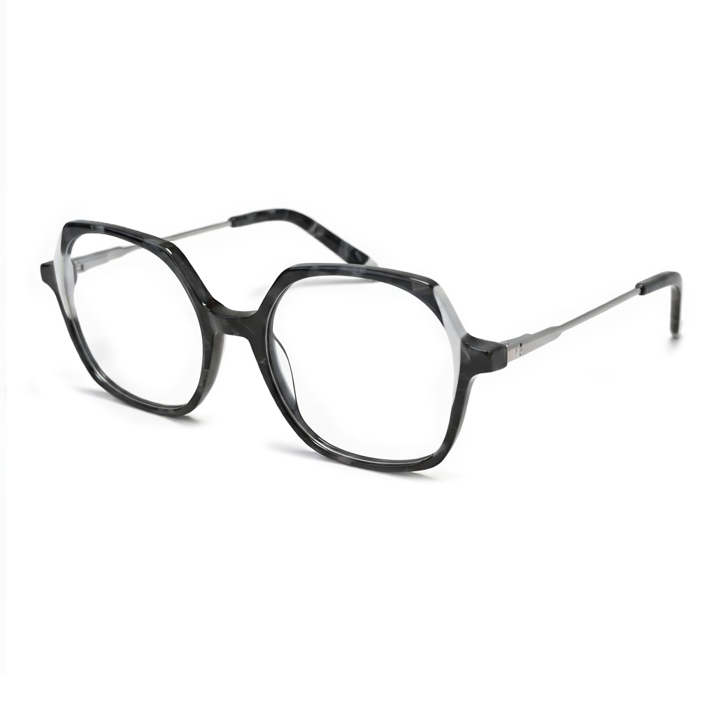 Black eyeglasses on a white background