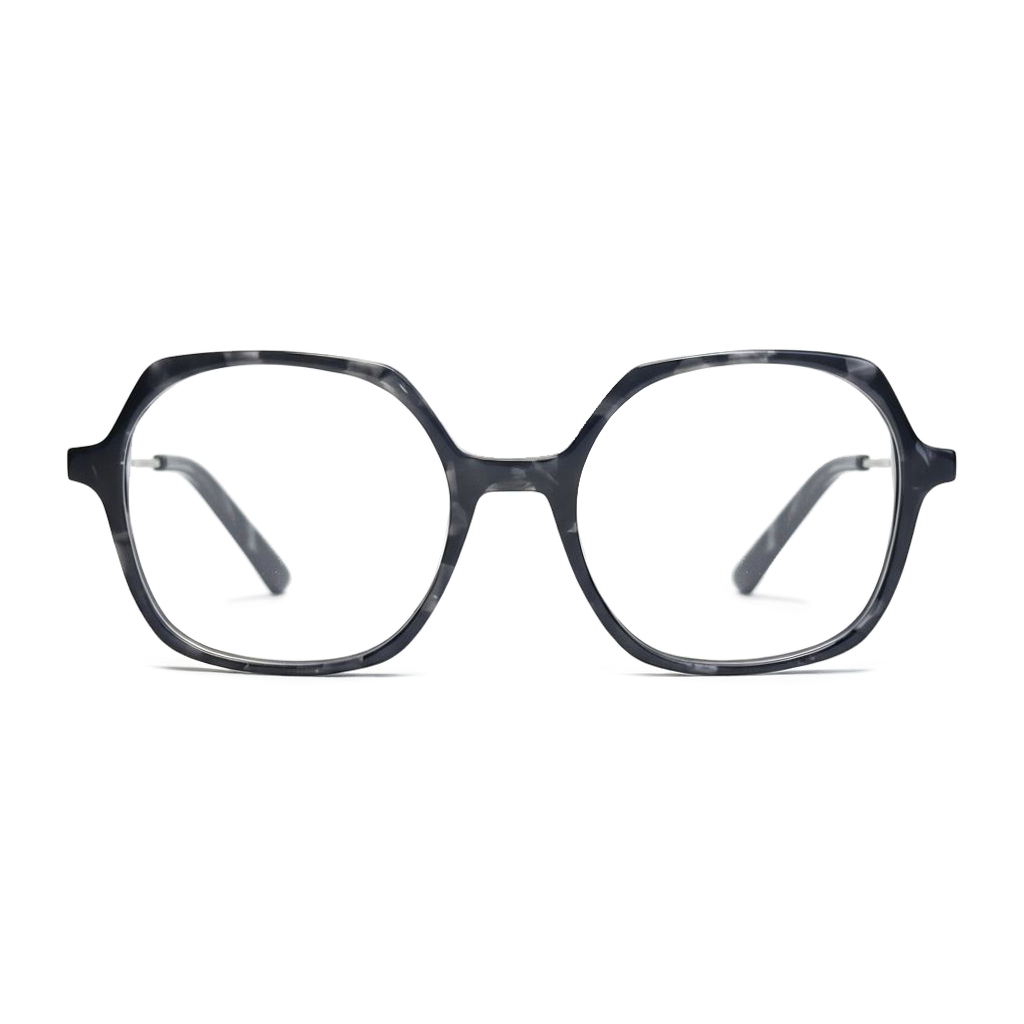 Black eyeglasses on a white background