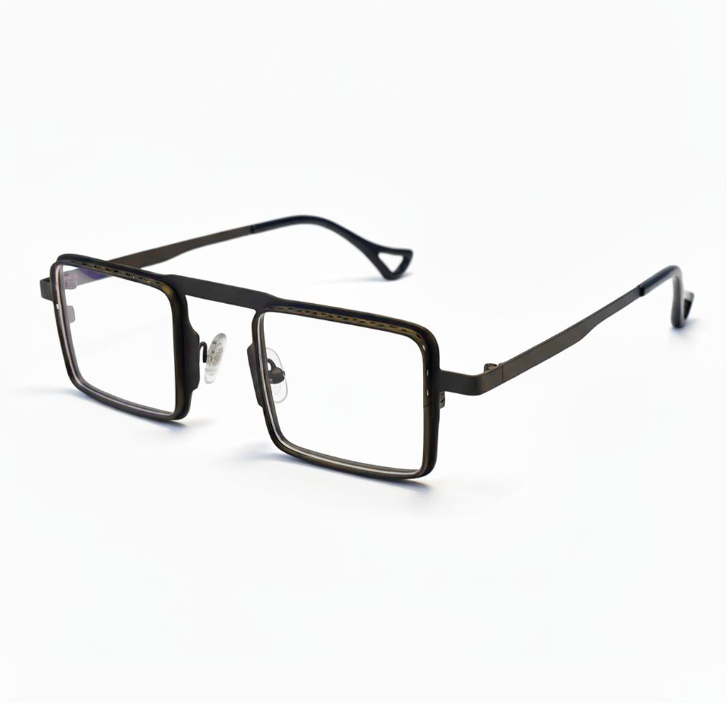 Black eyeglasses on a white background