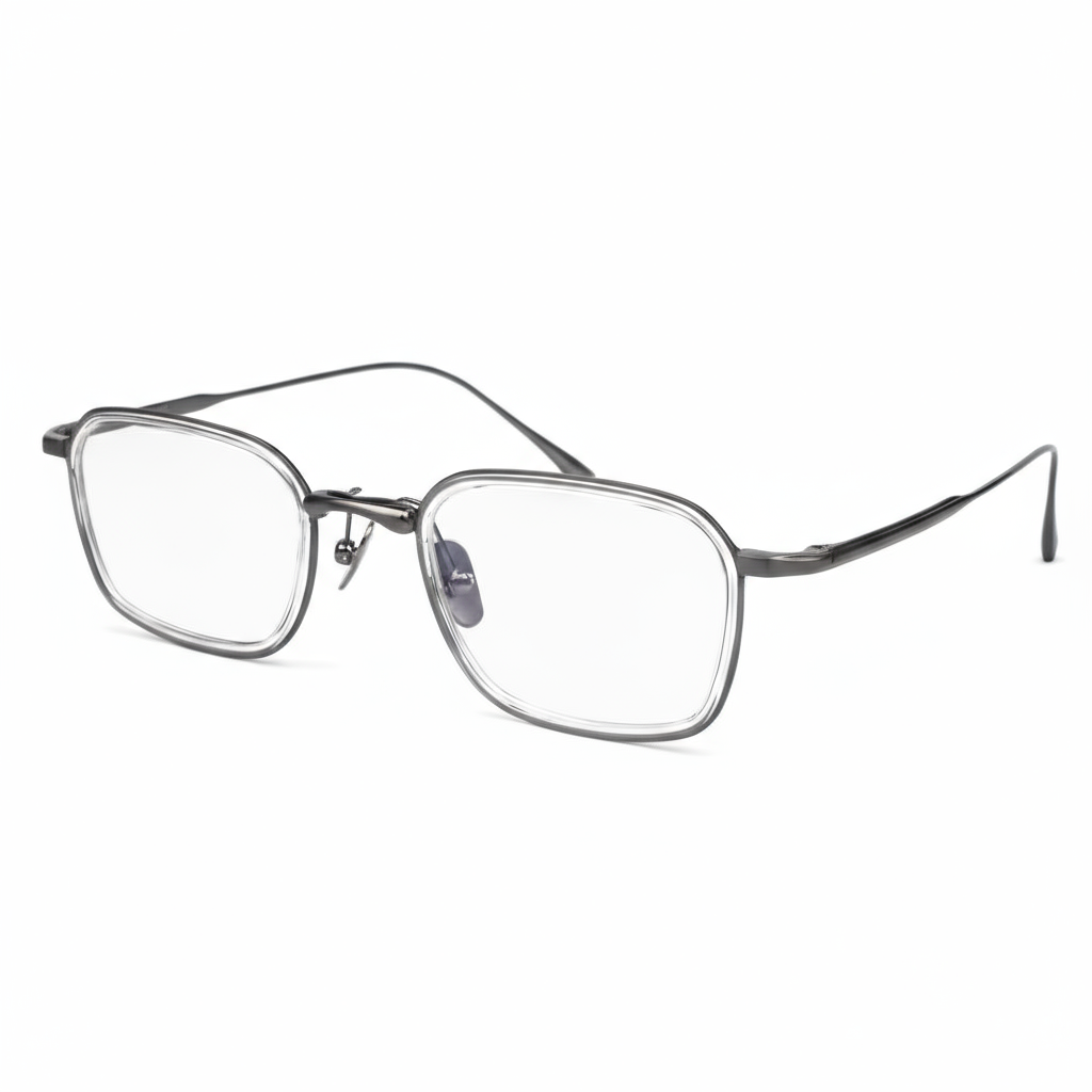 Pair of eyeglasses on a white background