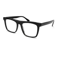 Black eyeglasses on a white background