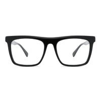 Black eyeglasses on a white background