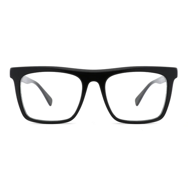 Black eyeglasses on a white background
