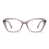 Pair of glasses with a gradient purple and beige frame on a white background