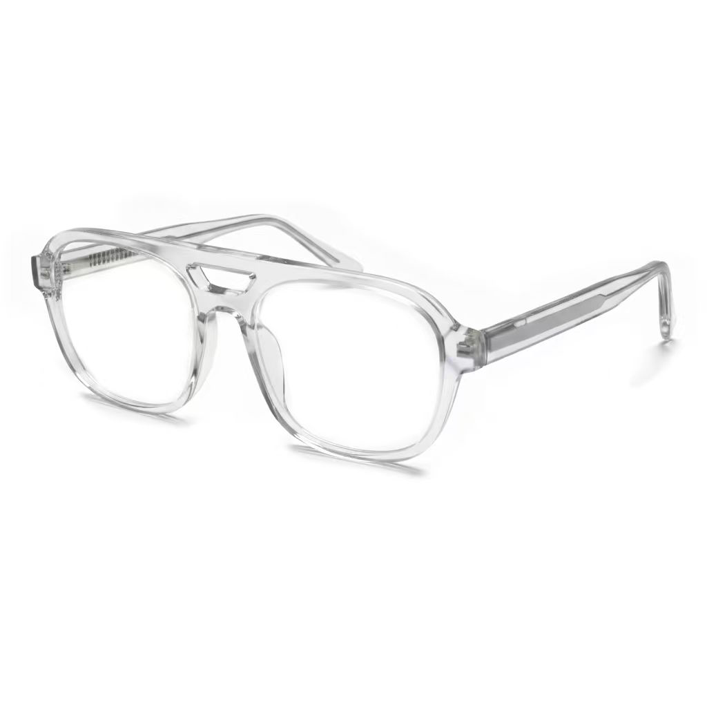 Clear eyeglasses on a white background