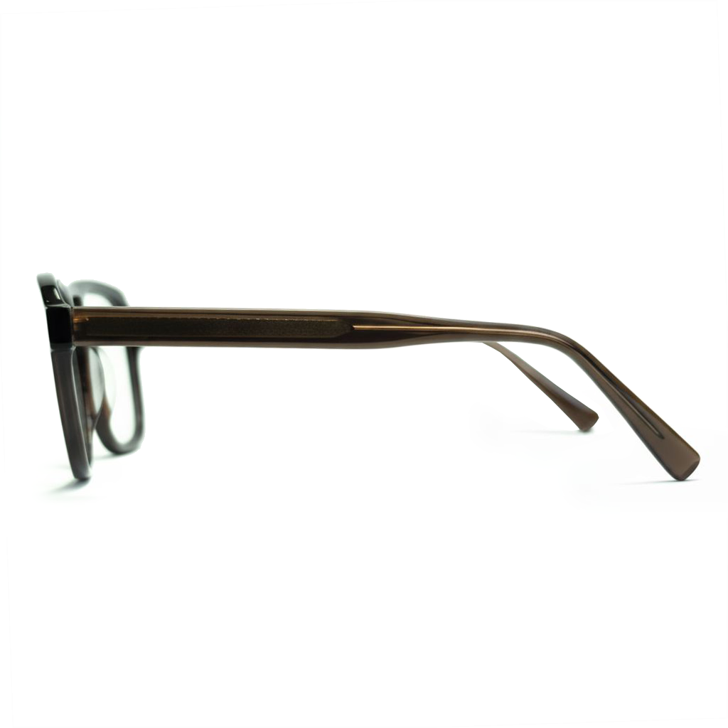 Brown eyeglasses on a white background
