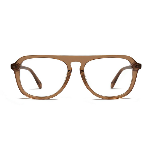 Brown eyeglasses on a white background