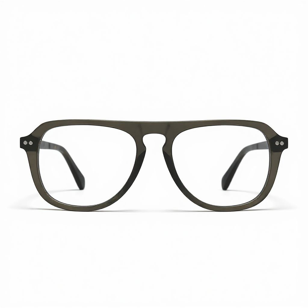 Brown eyeglasses on a white background