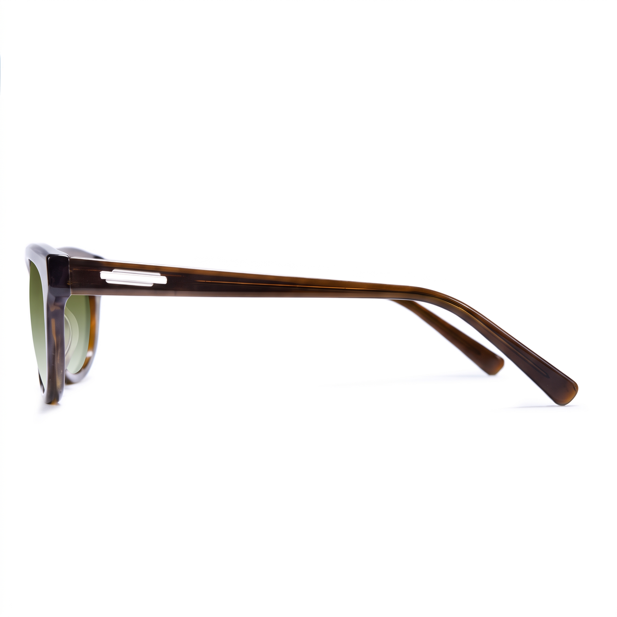 Gold-framed eyeglasses on a white background