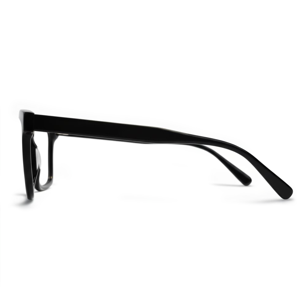 Black eyeglasses on a white background