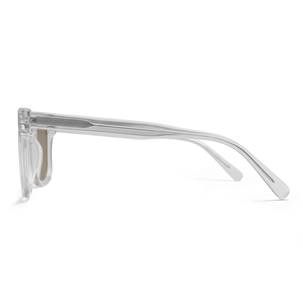 Clear eyeglasses on a white background
