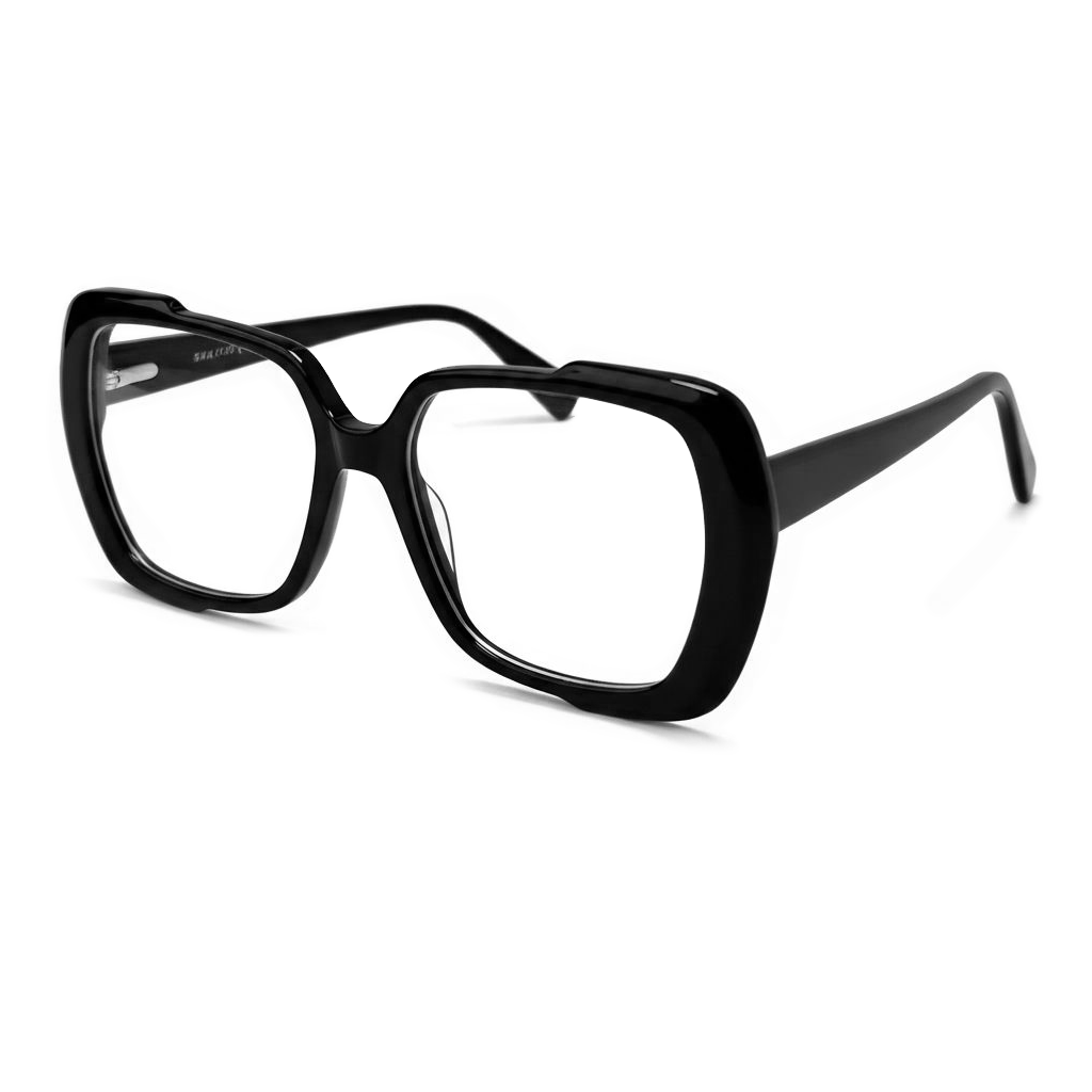 Black eyeglasses on a white background