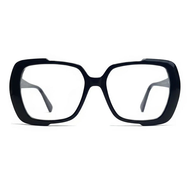 Black eyeglasses on a white background