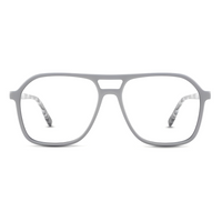 Gray aviator glasses on a white background