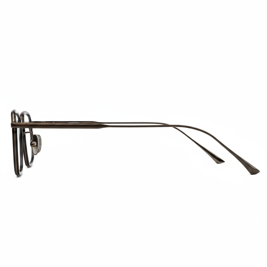 Eyeglasses with thin frame on a white background