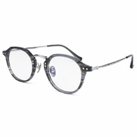 Round eyeglasses with a gray frame on a white background