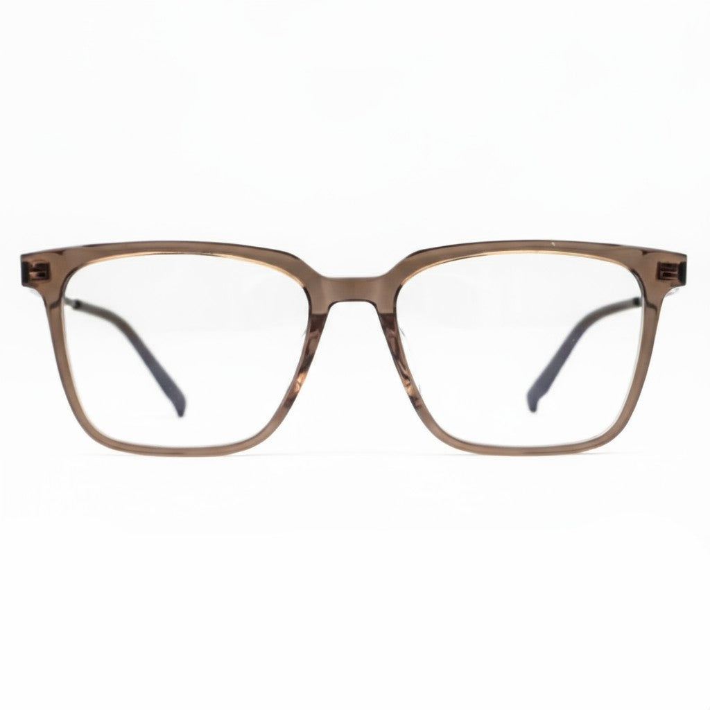 Brown eyeglasses on a white background