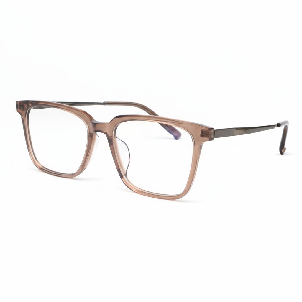 Brown eyeglasses on a white background
