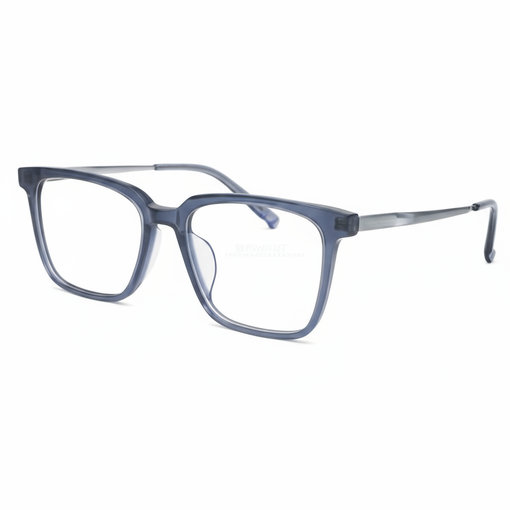 Blue eyeglasses on a white background