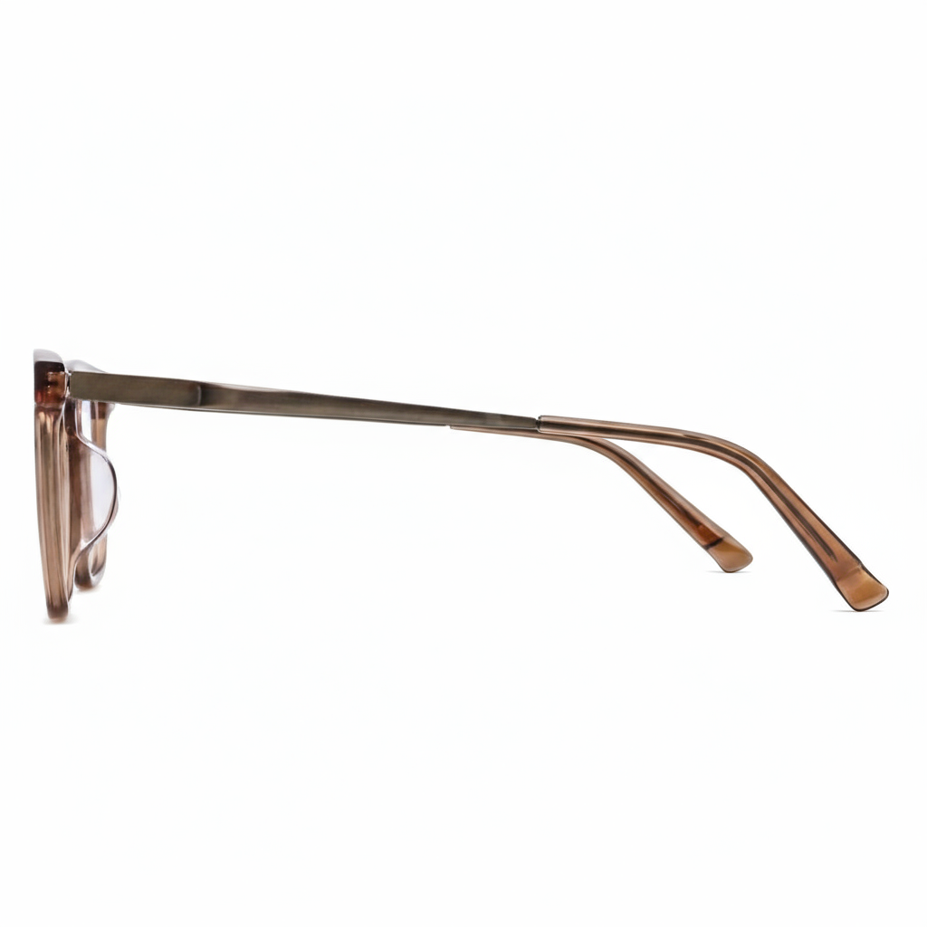 Sunglasses with a brown frame on a white background