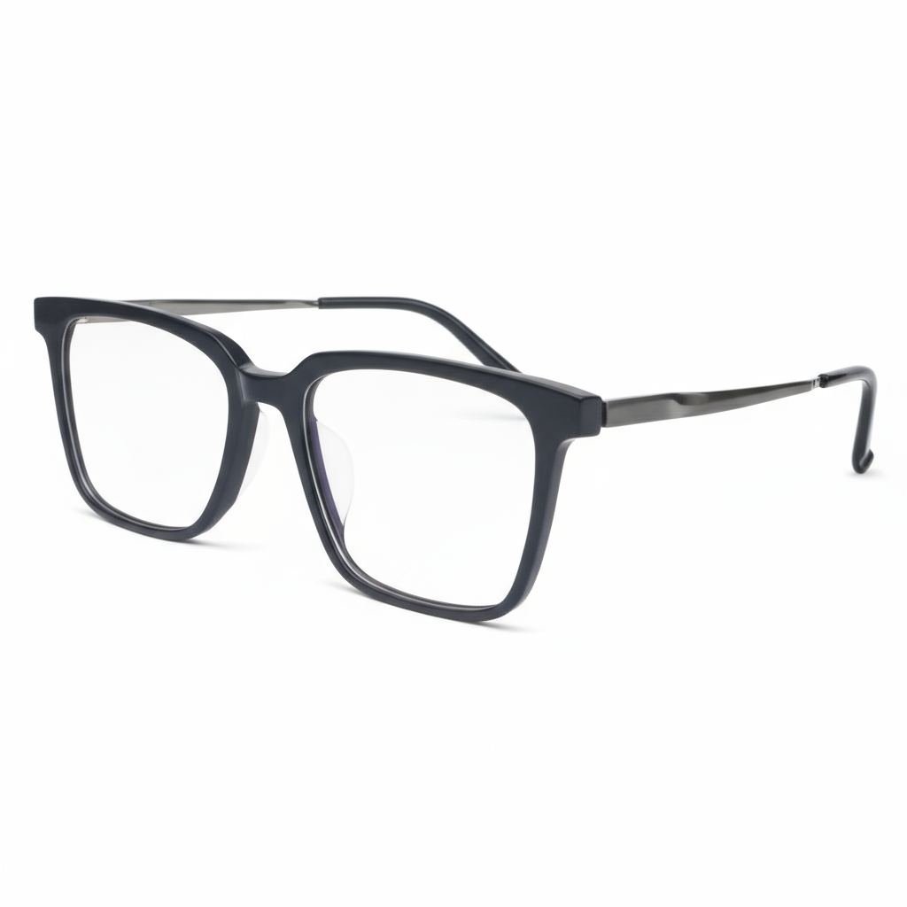 Black eyeglasses on a white background