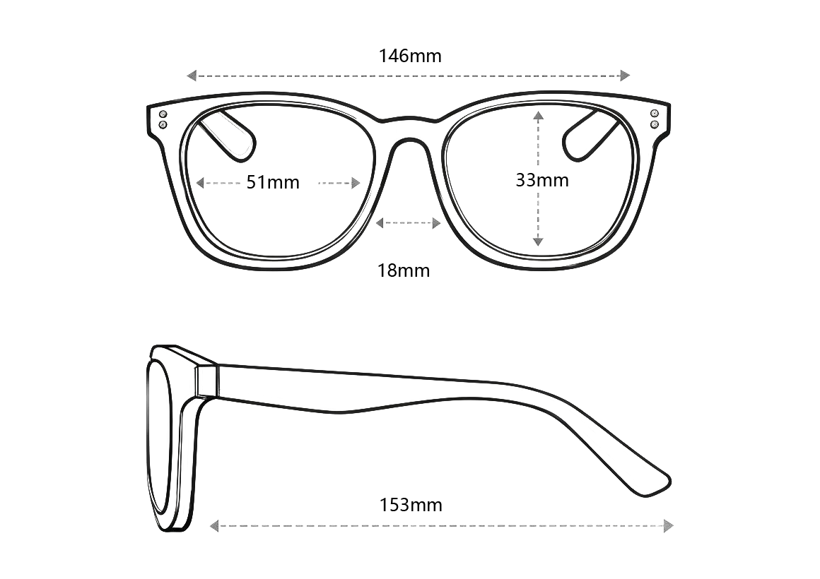 Black and white line art diagram of eyeglasses showing front and side profile views with measurements: 139mm width, 45mm lens width, 40mm lens height, 19mm bridge width, and 152mm temple length.
