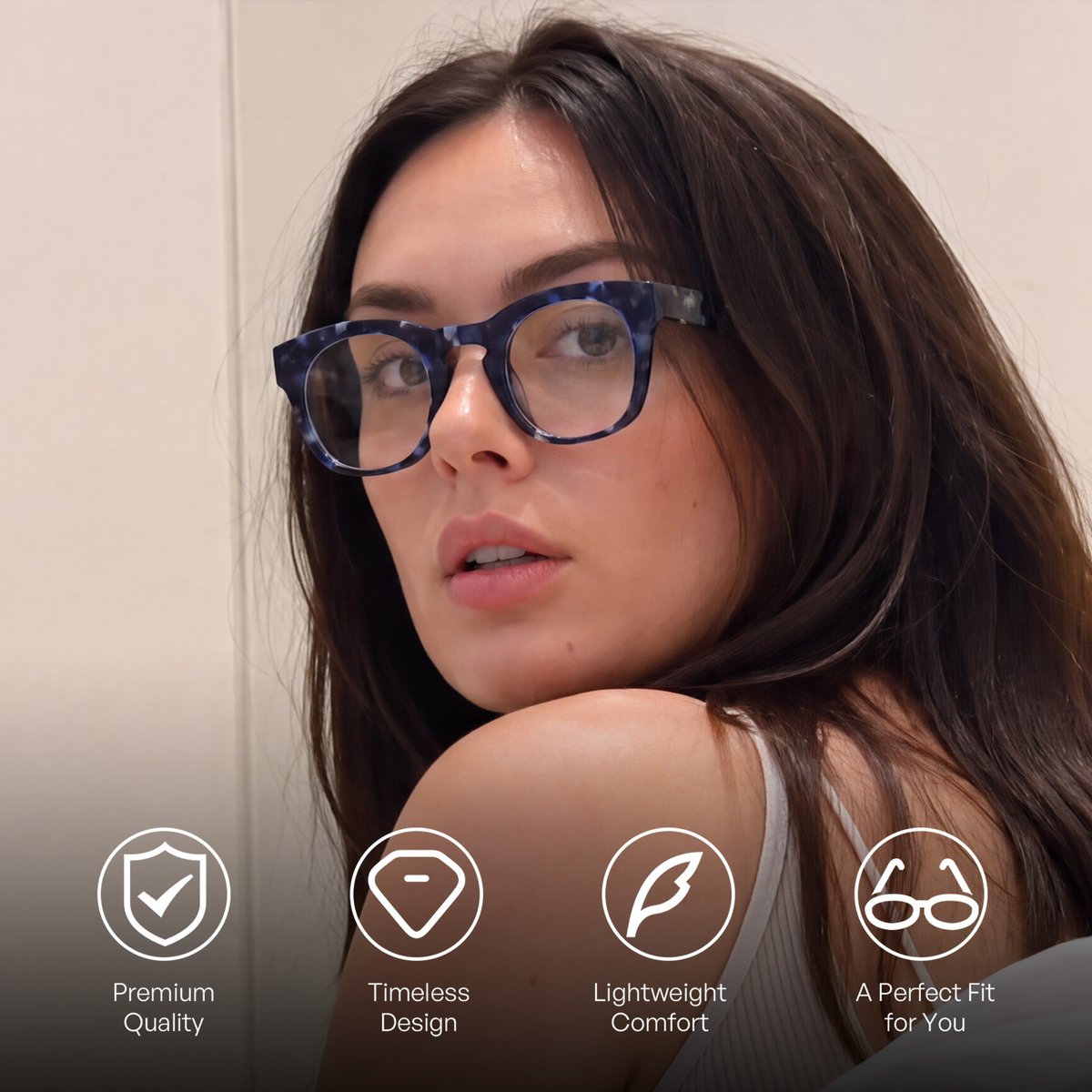 Darker Blue Acetate Round Frame, Effortlessly Elevate Your Everyday Presence