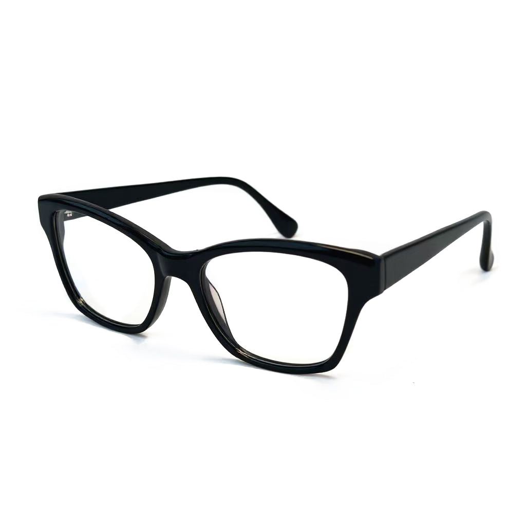 Black eyeglasses on a white background