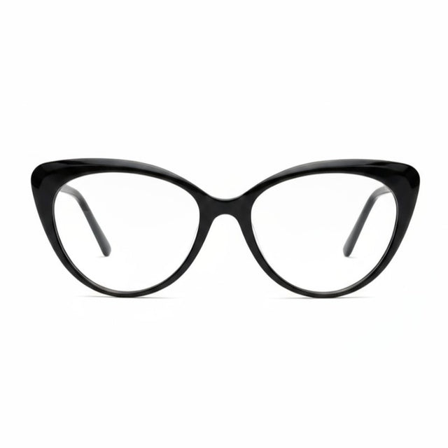 Black cat-eye glasses on a white background