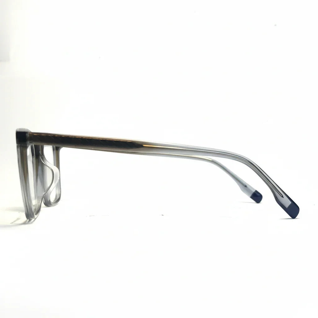 Eyeglasses with a clear frame on a white background