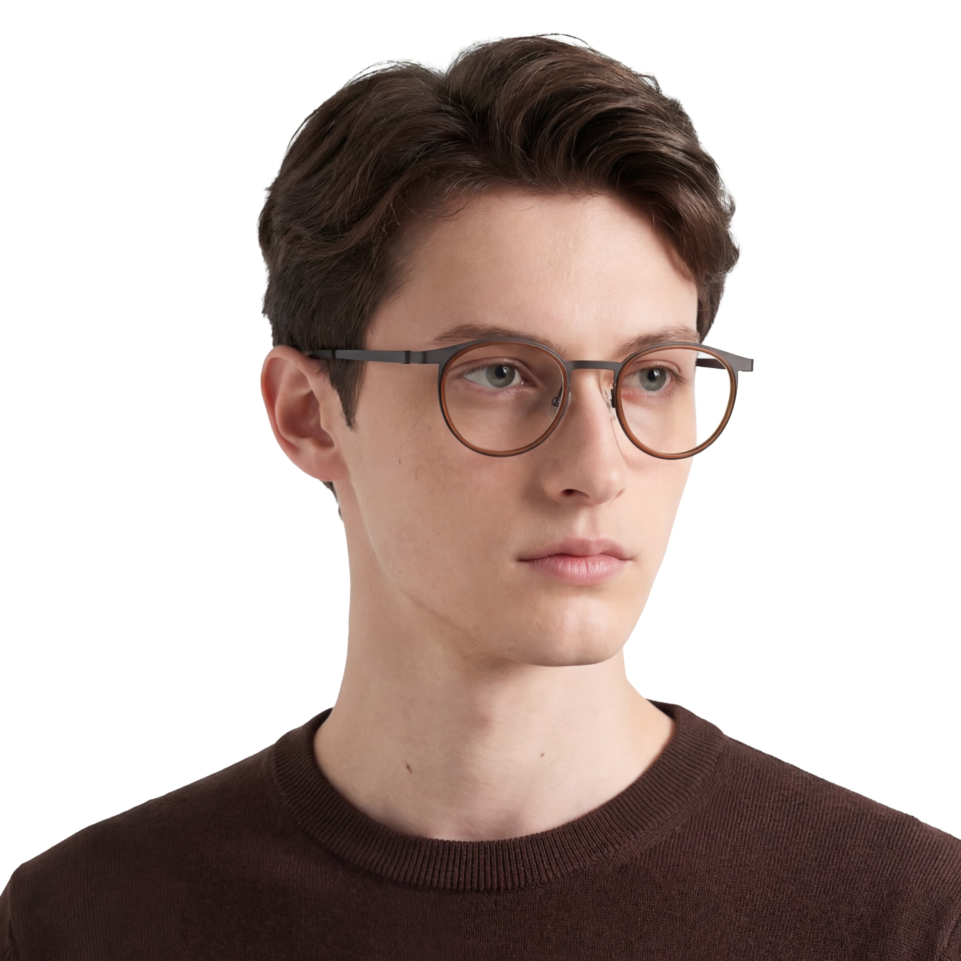 Person wearing glasses with a plain background
