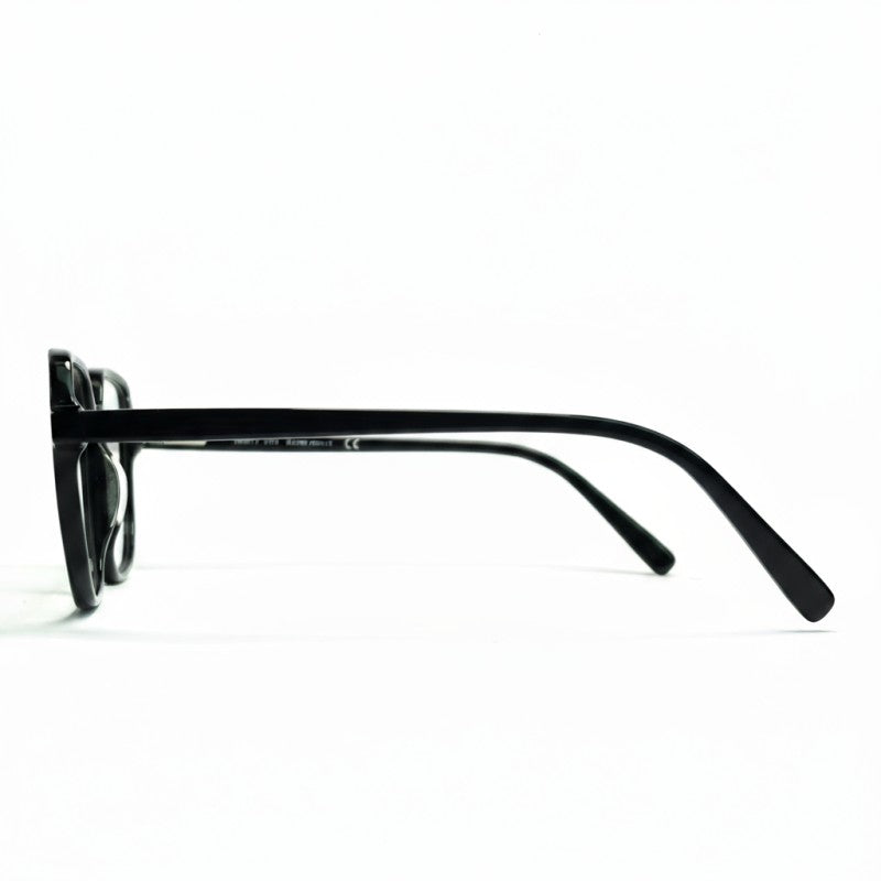 Black eyeglasses on a white background