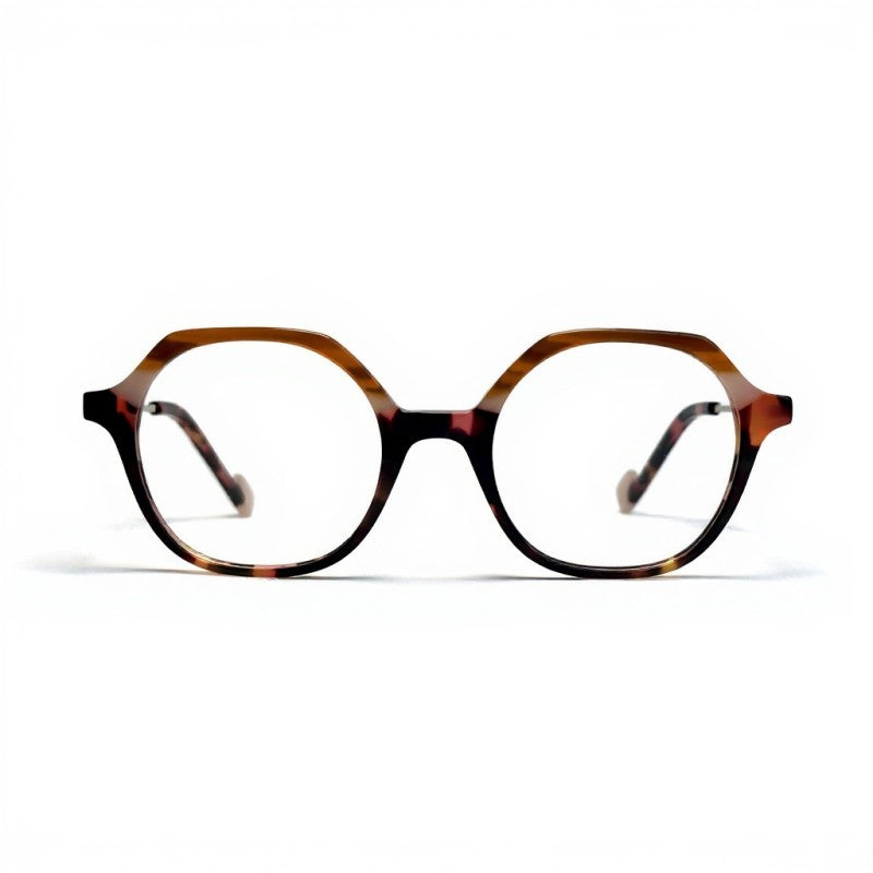 Tortoiseshell eyeglasses on a white background