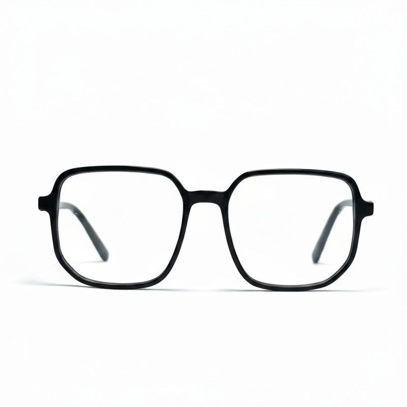 Black eyeglasses on a white background
