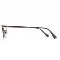 Eyeglasses with a metallic frame on a white background