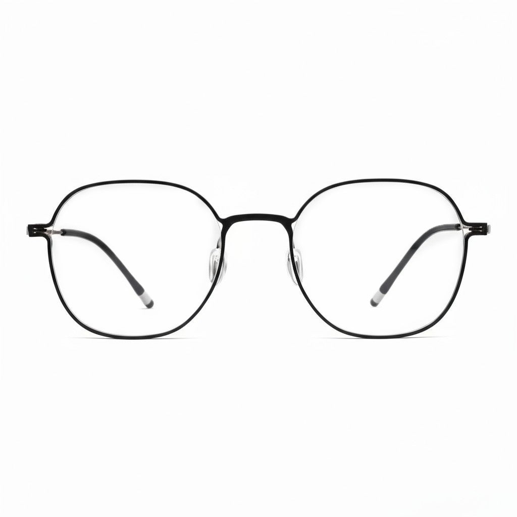 Black eyeglasses on a white background
