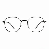Black eyeglasses on a white background