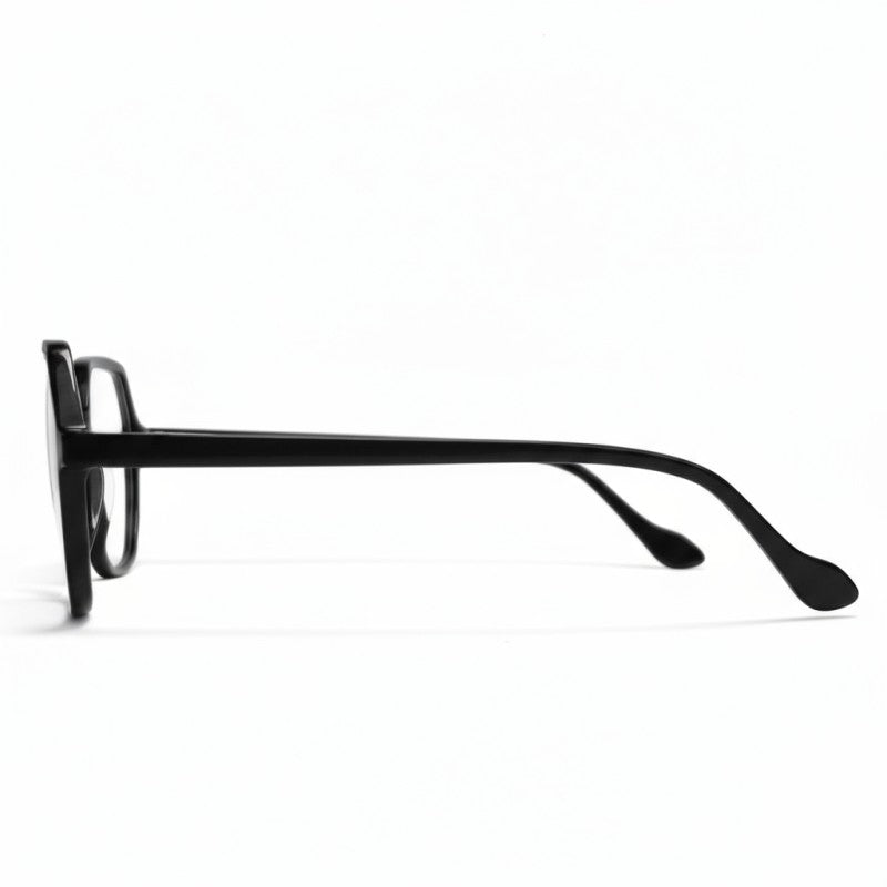 Black eyeglasses on a white background