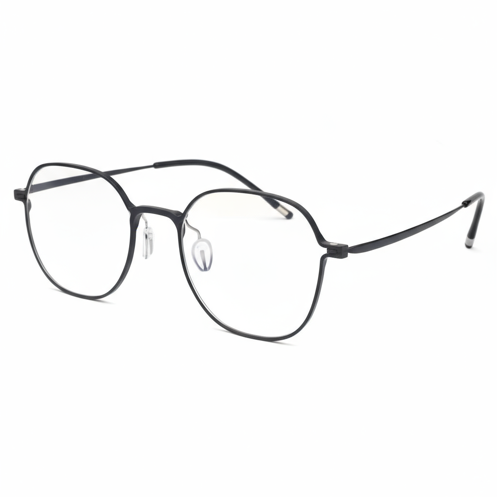 Black eyeglasses on a white background