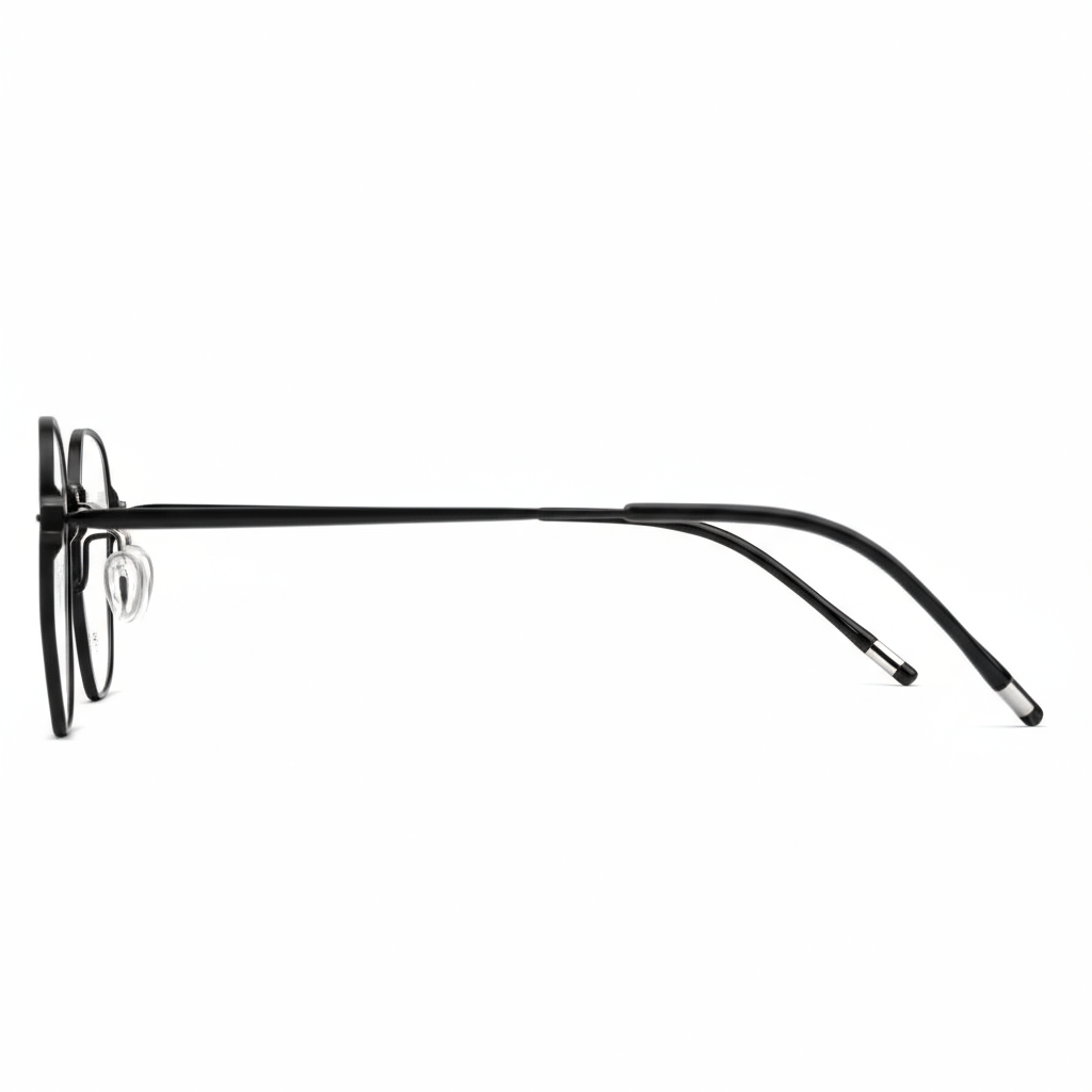 Black eyeglasses on a white background
