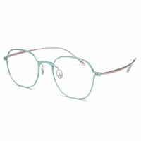 Teal eyeglasses on a white background