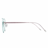 Eyeglasses with a thin frame on a white background