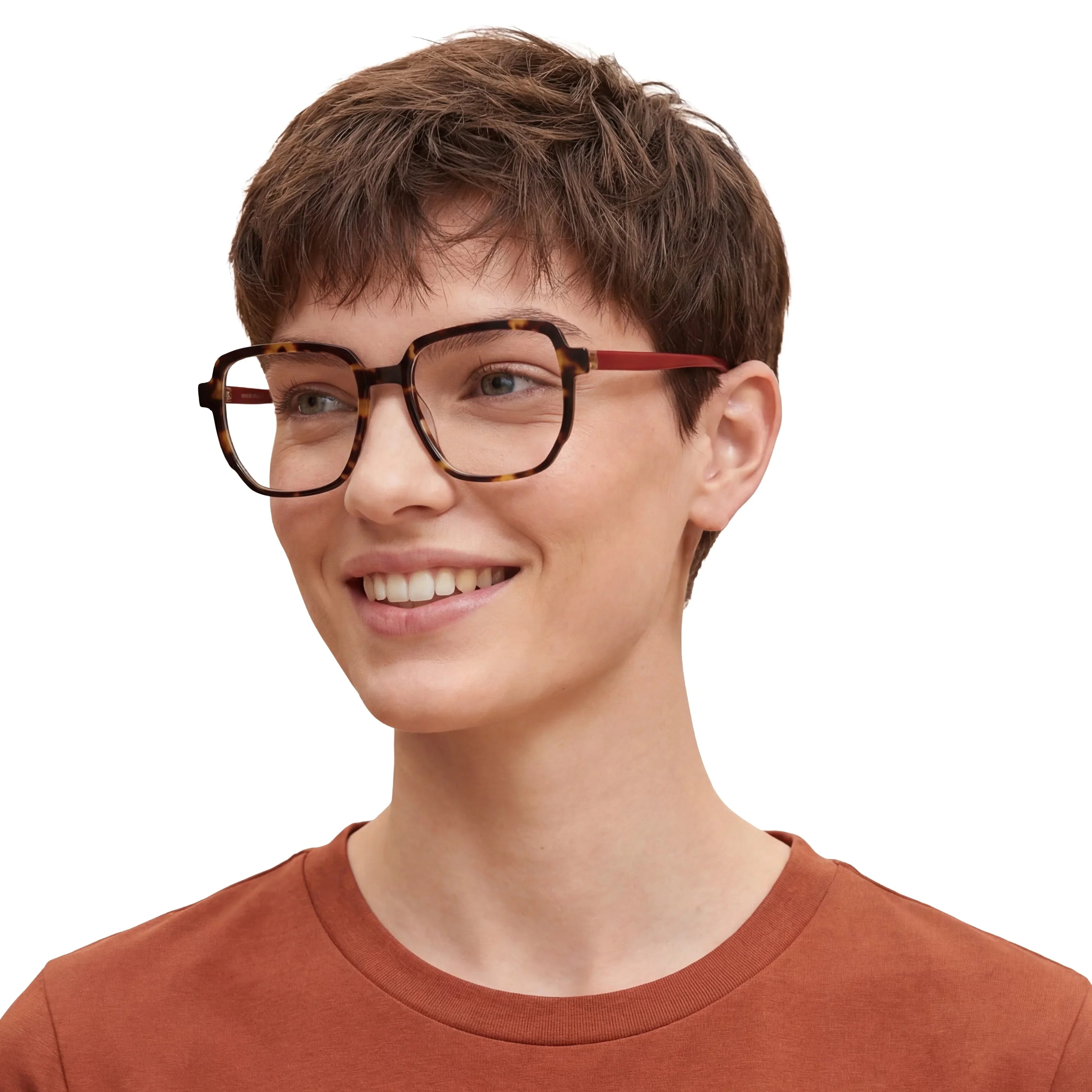 Person wearing glasses with a plain background