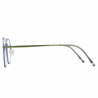 Eyeglasses with a thin metal frame on a white background