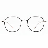 Round eyeglasses with thin black frame on a white background