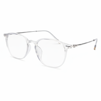 Clear eyeglasses on a white background