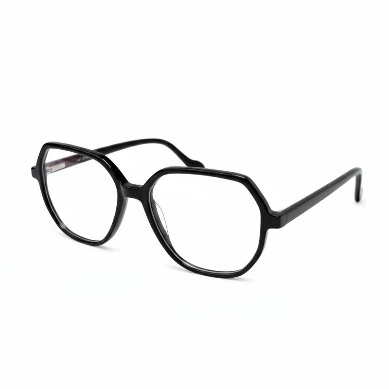 Black eyeglasses on a white background