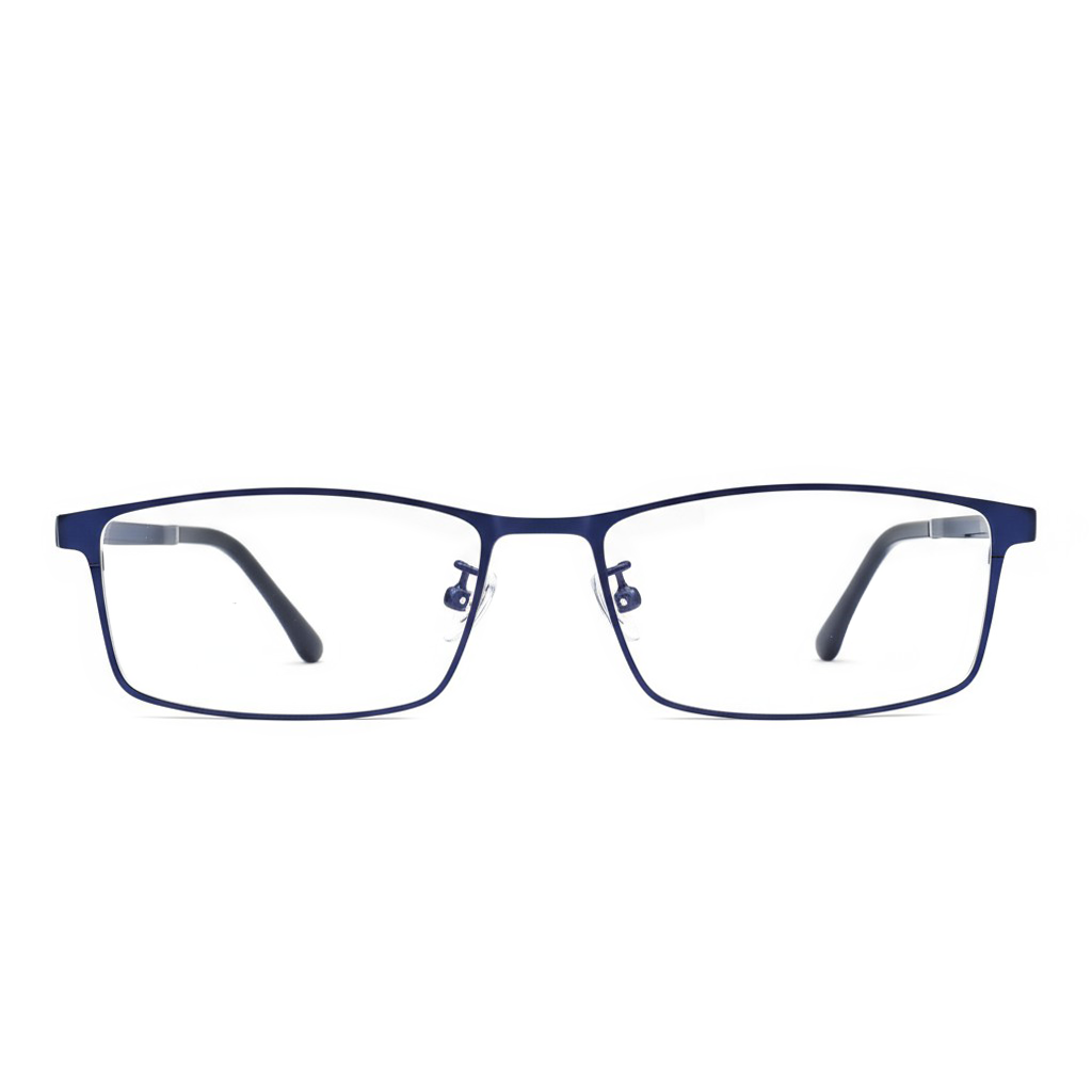 Blue eyeglasses on a white background